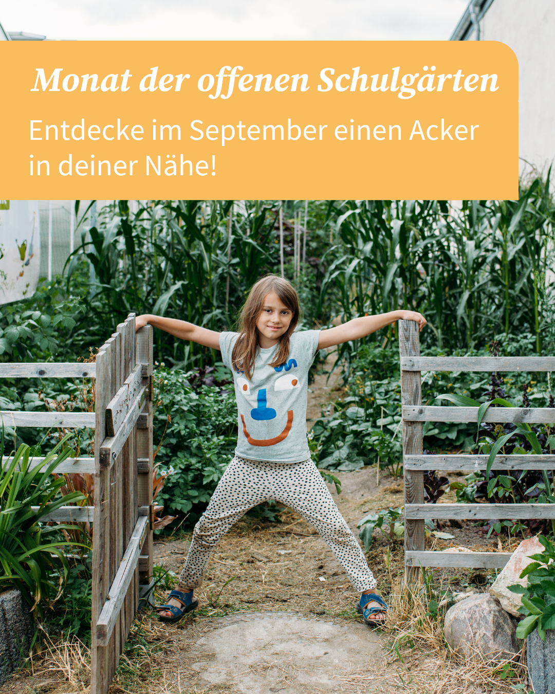 Monat der offenen Schulgärten September 2025Social Media Post, Story Vorlagen für externe Partner